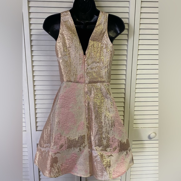 Gianni Bini GB Party/Cocktail Dress, Pink/Gold Size Small - Picture 5 of 6